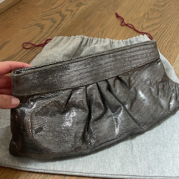 Lauren Merkin Metallic Silver Clutch - Picture 2 of 3